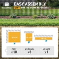 thumbnail image 4 of CAPHAUS 52FT Heavy Duty Flat Top Fence Barrier Kit, Anti-Rust Metal Steel Fence with 4FT Height X 6FT Width Panels, with Decorative Fence Gate, Posts, Connectors, Outdoor Fencing for Yard, 4 of 10