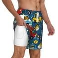 thumbnail image 3 of Gaeub Vehicles Cartoon with Funny Drivers Mens Swim Trunks Stretch Beach Shorts Quick Dry for Men Swim Shorts Swimwear with Pockets- Small, 3 of 9
