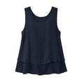 thumbnail image 3 of BUIGTTKLOP Plus Size Tank Tops for Women Sleeveless Cotton Shirts Scoop Neck T Shirts Double Layered Dressy Casual Loose Fitted Blouses, 3 of 7