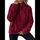 thumbnail image 1 of Suéter de Larga con Cremallera de un Cuarto para Mujer, Sudadera de Forro con Capucha, Sudaderas con Solapa, Suéteres Cálidos con Bolsillos. Vino Tinto S, 1 of 9
