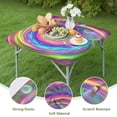 thumbnail image 4 of Colorful Tie Dye Spiral Pattern Square Fitted Tablecloth with Elastic Edge,Square Table Cover,Washable Elastic Table Cover for Home Kitchen Party Decor 34"x34", 4 of 6