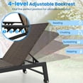 thumbnail image 6 of Gymax Patio PE Rattan Chaise Lounge Outdoor Recliner w/ 5-Level Backrest Backyard Poolside, 6 of 8