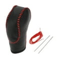 thumbnail image 1 of Cubierta de pomo de cambio de marcha Unique Bargains para Ford Focus 2012-2018, protector antideslizante de mango de cambio de cuero sintético, 1 Pc, texturizado, negro rojo, 1 of 6