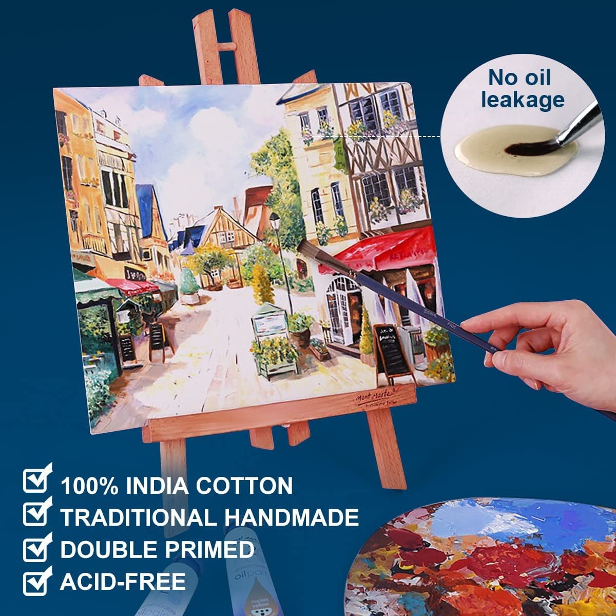 Artkey Canvas Panels 8x8 inch 24-Pack, Acid-Free 100% Cotton Canvas Boards for Painting for Adult