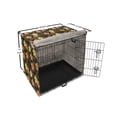 thumbnail image 6 of Hibiscus Dog Crate Cover, Vintage Tropic Jungle Foliage with Colorful Flowers and Exotic Leaves, Easy to Use Pet Kennel Cover Small Dogs Puppies Kittens, 7 Sizes, Dark Brown Multicolor, by Ambesonne, 6 of 6