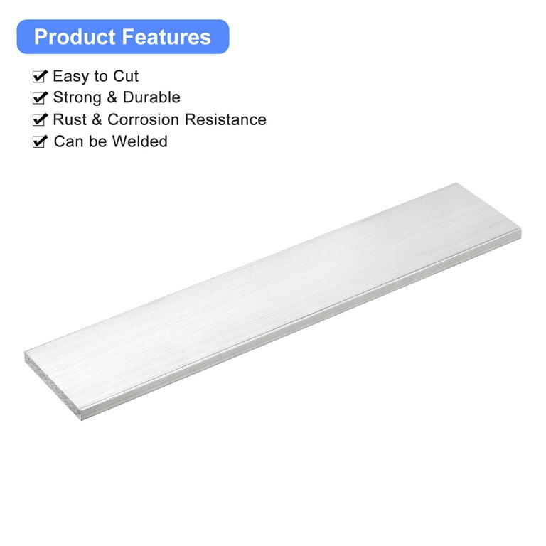 Barra Aluminio Cuadrada Perfiles De Aluminio QUARKZMAN Aluminum Flat Bar Square 1/4 Thickness 0.6 Width 10 Length Barra Plana Aluminio 5x15x305mm Aluminio 6061 Barra Plana