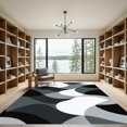 thumbnail image 2 of ODIKA 8'x10' Machine Washable Non-Slip Area Rug, Dynamic Artistic Print with Eye Catching Flow High Traffic Rug with Pad, Gray, 898211, 2 of 8