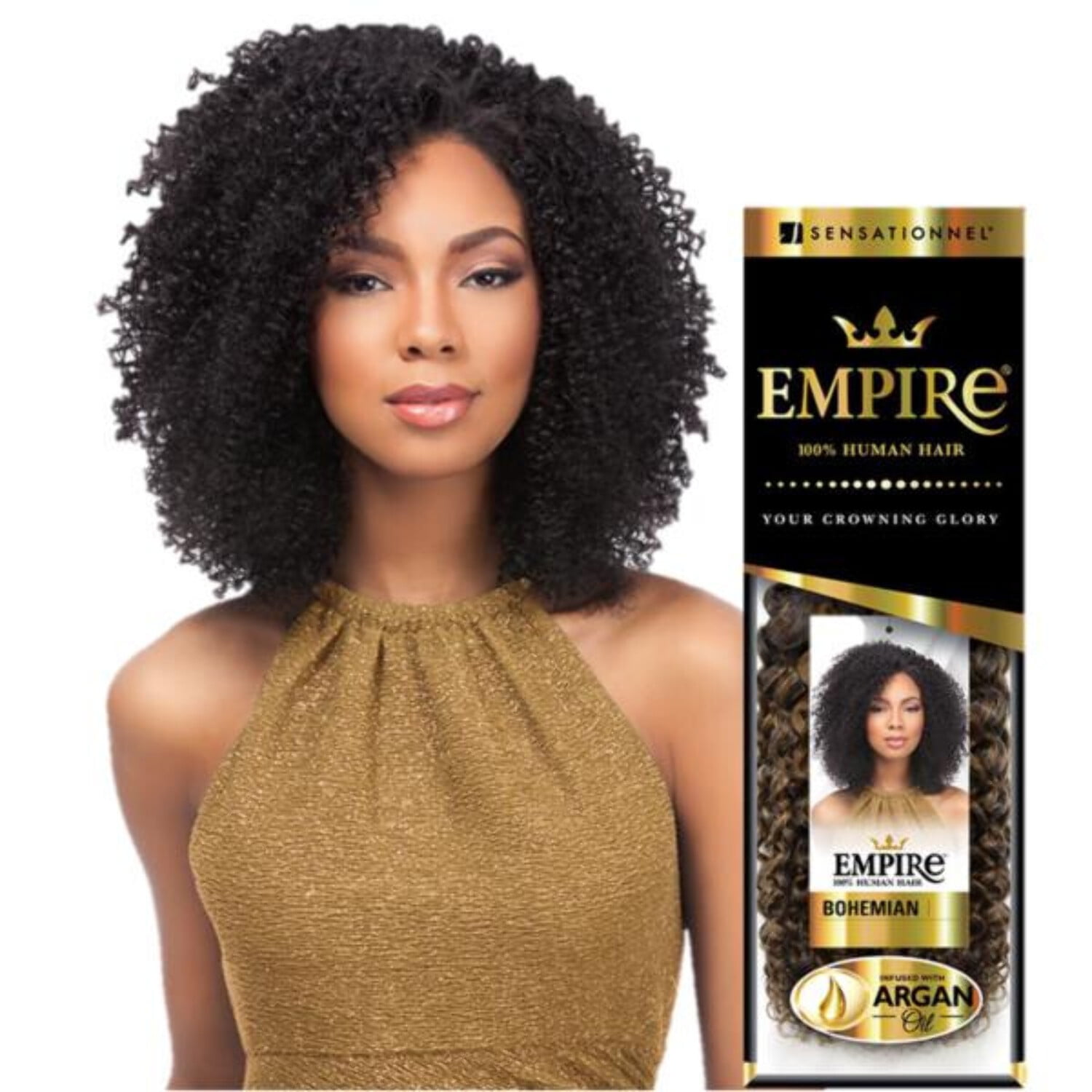 Empire Bohemian Weave Human Hair Wig By Sensationnel EMPIREBOHEMIAN / 1B - Off Black / 10" Beauty Supply