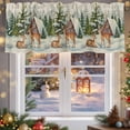thumbnail image 5 of Christmas Elk Valances for Windows, 42 x 18in, Chalet Pine Tree Forest Winter Snow Scene Linen Rod Pocket Kitchen Valance Curtain Light Filtering Window Treatments for Living Room Bedroom, 1 Panel, 5 of 7