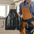 thumbnail image 6 of Tool Apron PU Leather Six Front Pocket Water Resistant Lightweight Unisex for Cafe Shop Waiter Artist, 6 of 9