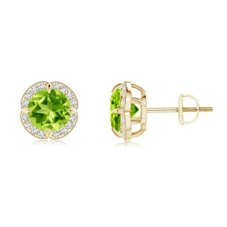 August Birthstone Earrings 1 6 Carats Round Brilliant Peridot Stud This On Opens A Dialog That Displays Additional Images For Product With The Option To Zoom In Or Out