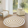 thumbnail image 2 of Indian Handwoven Braided Natural Jute with White Cotton Round Rug, Bedroom, Entryways, Dining Room, Hallways, Kids' Rooms, Size - (7' Round), 2 of 3