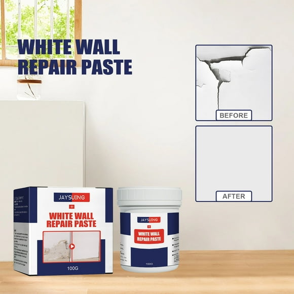 Wall Mending Agent, Multipurpose White Wall Repair Paste, Drywall Patch Repair Kit with Scraper, Wall Hole Filler, White Spackle Wall Repair Paste, Plaster Dent Repair 100g