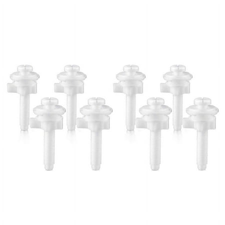 

8PCS Toilet Seat Hinge Bolt Screws with Plastic Nuts and Washers Toilet Seat Replacement Parts Kit