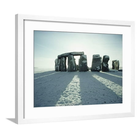 Stonehenge, Unesco World Heritage Site, in Winter Snow, Wiltshire, England, United Kingdom, Europe Framed Print Wall Art By Adam