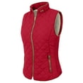 thumbnail image 2 of J. METHOD Women’s Quilted Vest Reversible Lightweight Sleeveless Full Zip Up Faux Fur Lining Gilet Jacket with Pockets NEWV44 Red 1XL, 2 of 6