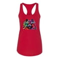 thumbnail image 2 of Cute and Colorful Pomeranian Dog Animal Lover Ladies Racerback Tank Top, Red, Medium, 2 of 3