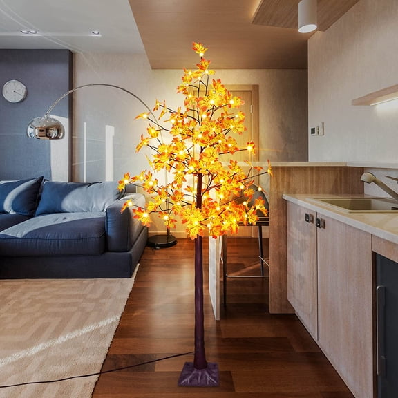 Mycznsyard 120 LED Maple Tree Light 6Ft Lighted Maple Tree 16.4FT Plug in 8 Modes for Outdoor Holiday Decor Gift Christmas Wedding Easter Halloween Thanksgiving FallWarm White