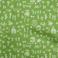 thumbnail image 1 of oneOoneViscoseJerseyGreenFabricAsianFloralBlockFabricForSewingPrintedCraftFabricByTheYard60InchWide, 1 of 4
