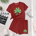 thumbnail image 6 of 2 Piece Sets for Toddler Girls Girls Summer Outfits 2 Piece Sets Casua Children's St. Patrick's Day Printed Short Sleeve Round-Neck Blouses Two-Piece Set for Kids（4-16 Years）, 6 of 6