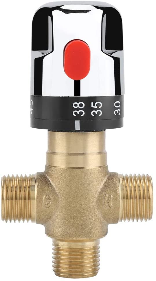 Brass Thermostatic Mixing Valve Bathroom Faucet Temperature Mixer Control Thermo 