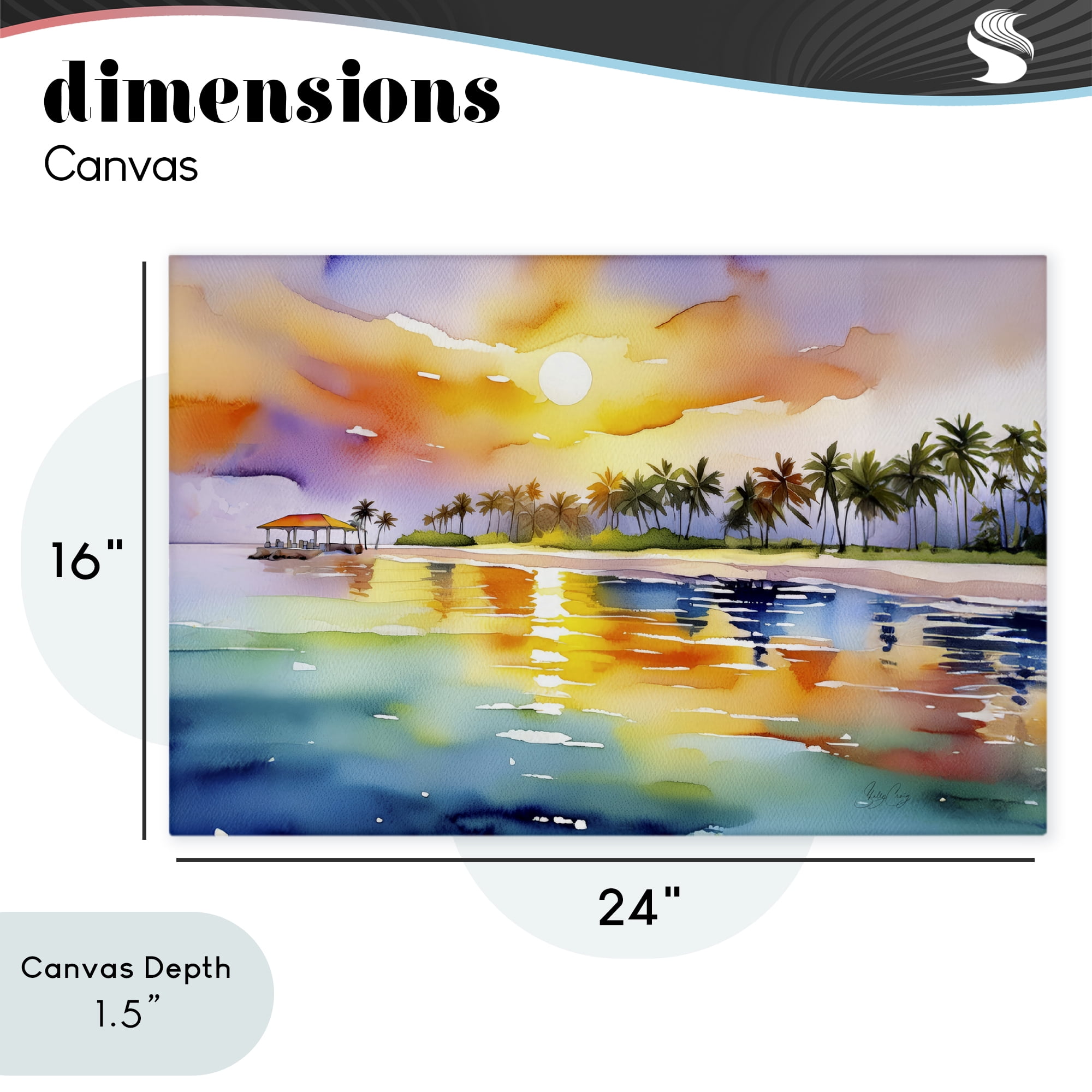 Stupell Industries Caribbean Calm Sunset Canvas Wall Art, design by Shelly Craig