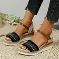 thumbnail image 6 of Maoxin Women's Sandals Fashion Casual Summer New Style Fish Mouth Wedge Heel Thick Bottom Sandals Ladies Sandals Black 40, 6 of 8