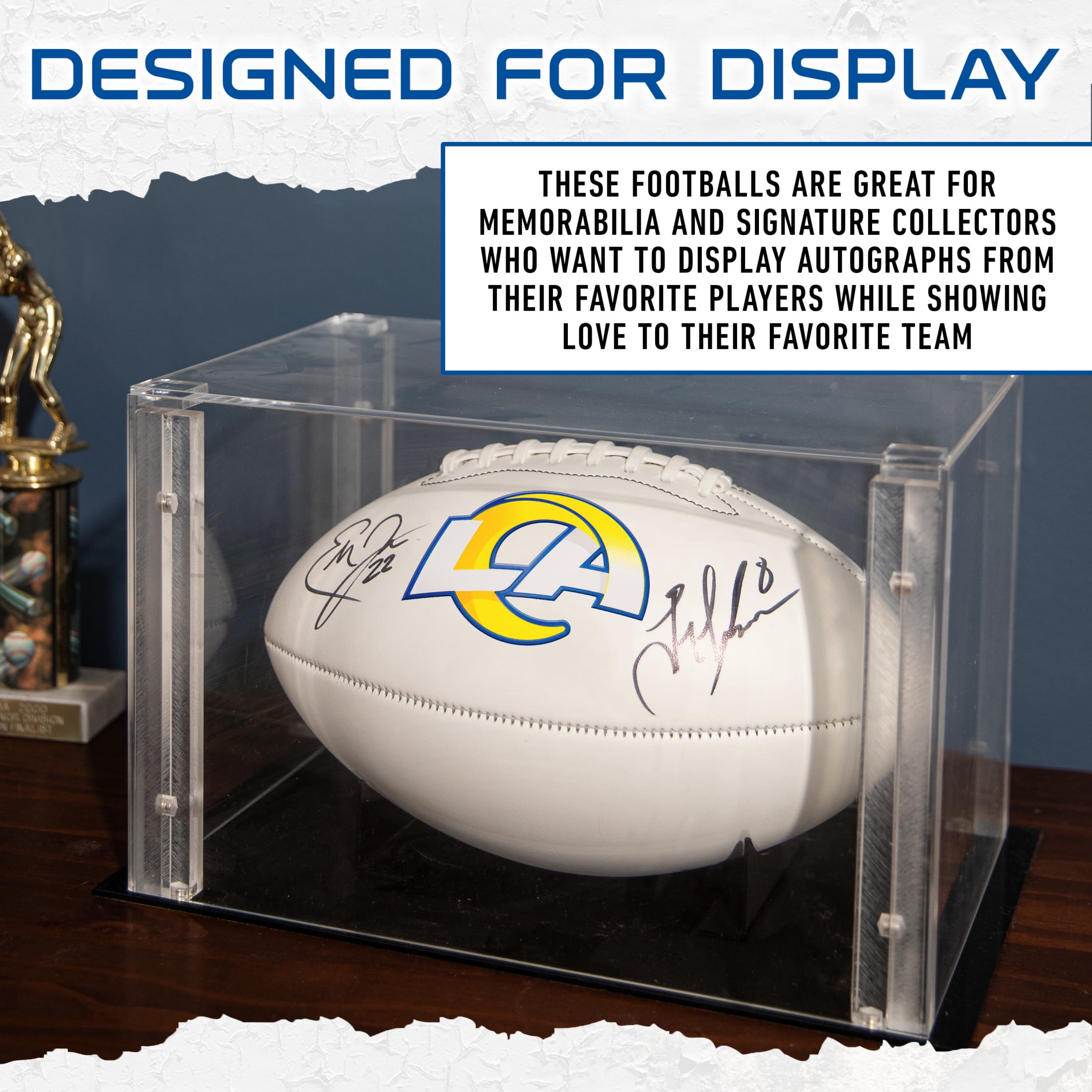 Franklin Sports NFL Los Angeles Rams Autograph Football - Official Size White Panel Souvenir Football for Autographs + Signatures - NFL Team Fan Shop Memorabilia Football for Display