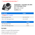 thumbnail image 2 of Throttle Body - Compatible with 2006 - 2010 Volkswagen Passat 2007 2008 2009, 2 of 2
