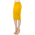 thumbnail image 5 of Made by Johnny Women's Elastic Waist Stretch Bodycon Midi Pencil Skirt Below Knee XXXL YELLOW, 5 of 6