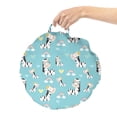 thumbnail image 2 of Jungle Cartoon Round Floor Cushion with Handle, Continuous Whimsical Pattern of Cheerful Zebra and Rainbows, Pillow for Living Room & Dorms, 18" Round, Pale Sky Blue Multicolor, by Ambesonne, 2 of 4
