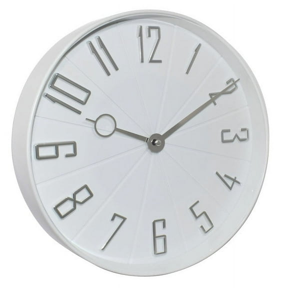 Westclox 12" White Modern Dial Analog QA Wall Clock with Raised Numbers