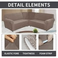 thumbnail image 4 of HAHDAXIA Sectional Velvet Stretch L Shape Sofa Cover 5 Seat Corner L Shaped Couch Cover Sectional Slipcovers Furniture Protector Thick Soft Washable Taupe, 4 of 7