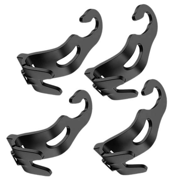 ETEREAUTY 4-Pack Black ABS Car Seat Headrest Hooks for Car Organization and Storage Accessories