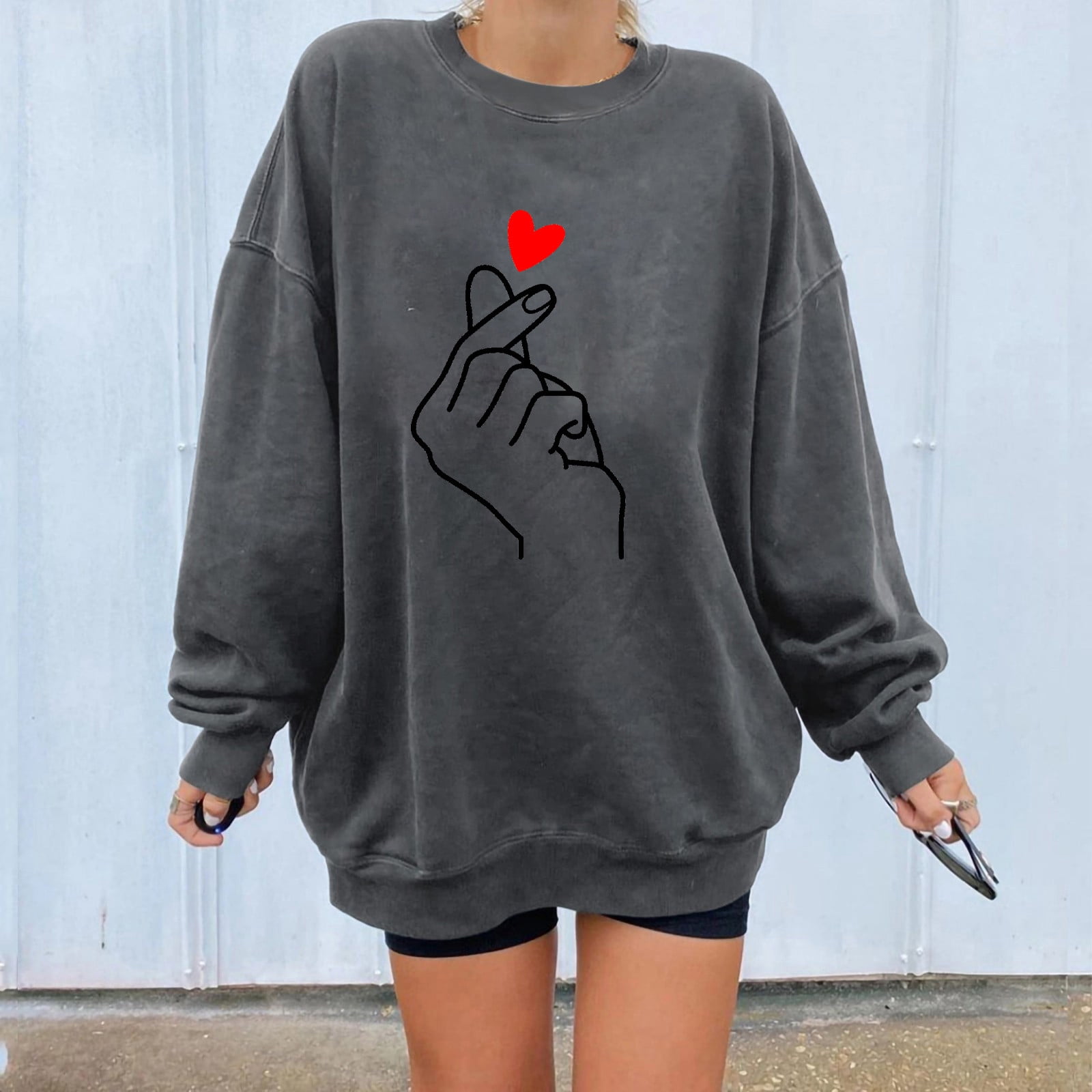 Raabta fashion maroon heart clearance printed hooded sweatshirt for women