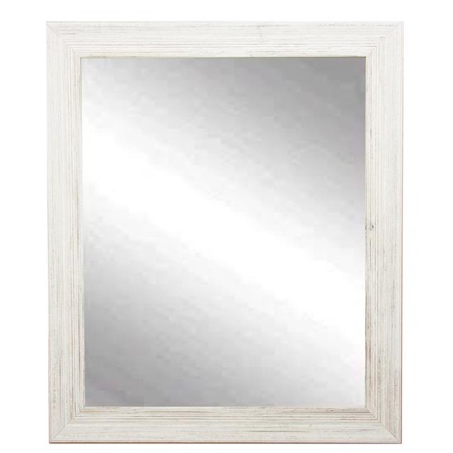 American Value Vanity Texture Blanche Encadrée Miroir Mural 31.5 x 38 Po AV18LARGE