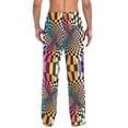 thumbnail image 4 of FORMRS Mens Pajama Pants with Pockets Sleepwear Lounge Bottoms Sizes S-2XL, Beige Wavy Plaid, 4 of 7