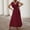 *Red, variant on ClodeEU Womens V Neck Ruffle Hem Sleeveless Dress with Belt,Elegant Fashion Maxi Dress Red,Womens Plus L
