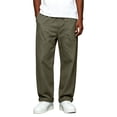 thumbnail image 4 of Babcutegg Big and Tall Mens Cotton Linen Pants Straight Leg Elastic Waist with Pockets Versatile Casual Trousers Size 2XL, 4 of 7