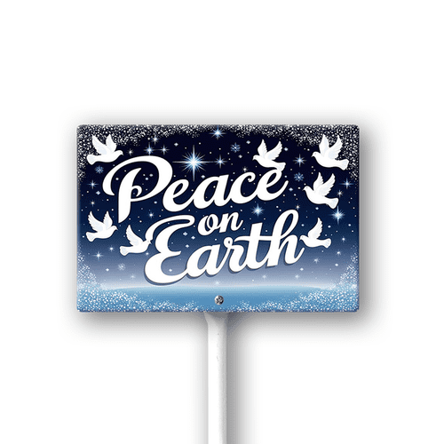Eveokoki Peace On Earth Yard Signs Christmas Lawn Outdoor Decoration for Xmas Winter Holiday Art Yard Lawn Sign with Metal Stakes For Home Garden Front Decorations