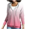 thumbnail image 4 of Gytharion Womens Full Zip Hooded Sweatshirts Fashionable Gradient Printed Casual Long Sleeve Hoodies Fall Winter Relaxed Fit Comfy Fleece Warm Sweatshirts for Women, 4 of 6
