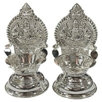 925 Sterling Silver Hallmarked 20ml Capacity Lakshmi / Kamakshi Deepak (Diya) Pair