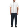 thumbnail image 3 of Cafe Luna Men’s Linen Blend L-Shape Print Short Sleeve Shirt, up to Size 5XL, 3 of 3