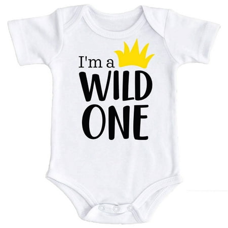 

Boys 1st Birthday Outfit I m a Wild One Yellow Crown Boys 1st Birthday Outfit