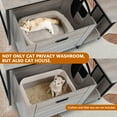 thumbnail image 6 of Huisuilinss Cat Litter Box Enclosure With Stand,Hidden Litter Box Furniture,Corner Wood Cat Washroom,Cat House,Litter Box Cabinet With Pullable Carring Tray,Catch Litter,Plant Stand, 6 of 9