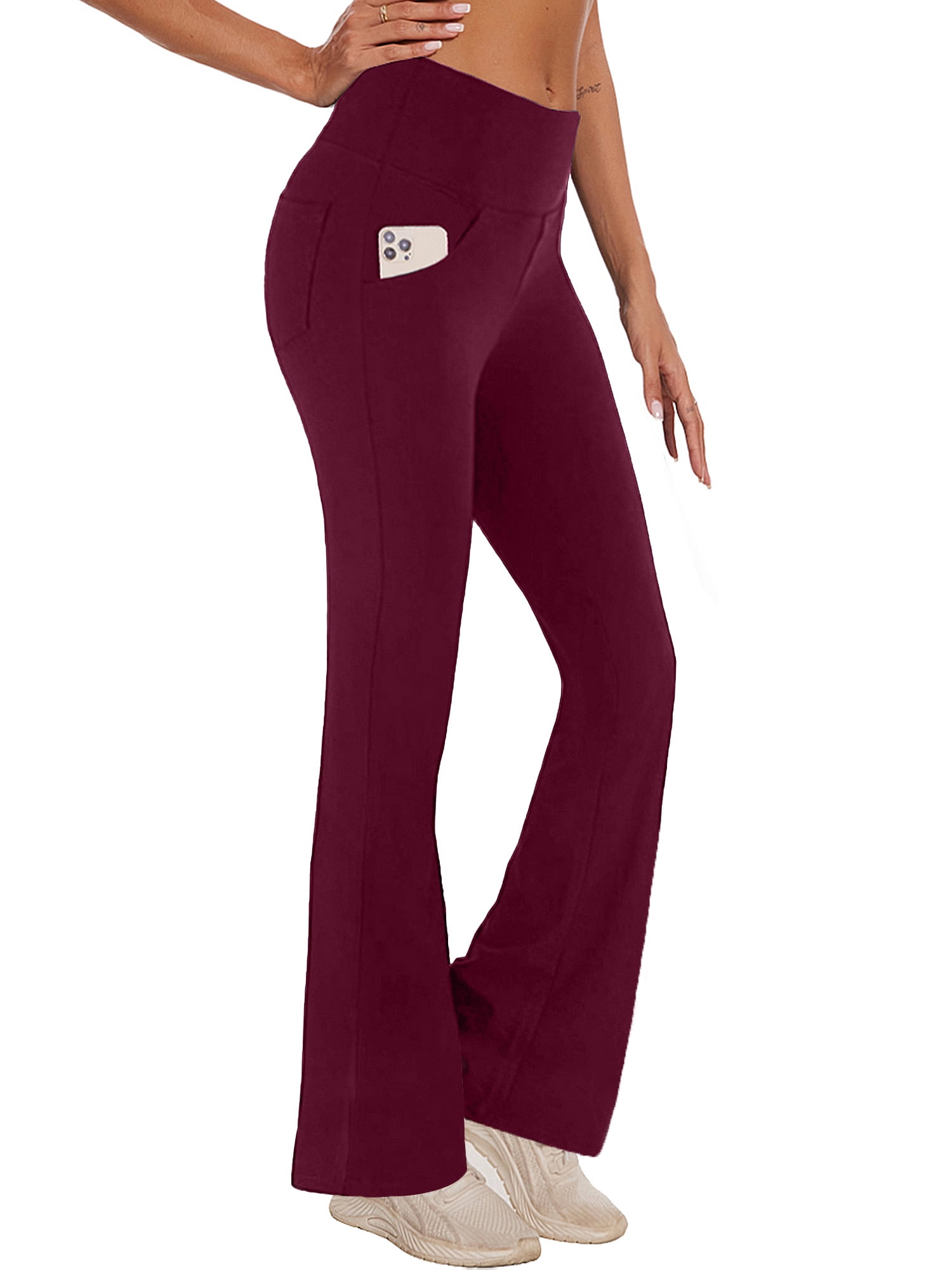 Hard Tail Women's Bootleg Flare Pant - Cotton Blend, Adjustable Roll-Down Waist
