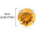 thumbnail image 2 of 14k White Gold Natural Large Citrine Round Stud Earrings for Women | 9mm November Birthstone Earrings | Yellow Genuine Citrine Earrings | 14k Gold Citrine Birthstone Earrings by MAX + STONE, 2 of 5