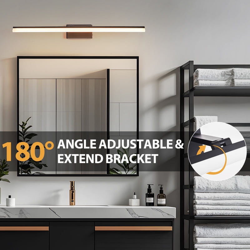 39" Modern LED Bathroom Vanity Light, Black Bathroom Light Fixtures Over Mirror, 5CCT Vanity Lights for Bathroom, Wall Mounted LED Light for Sink, Mirror Cabinet, or Dressing Room