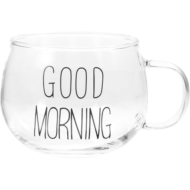 ColoMX Taza de leche de vidrio transparente taza de agua de vidrio transparente con mango Copa de leche transparente decorativa para pico