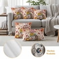 thumbnail image 6 of Fall Hedgehog Outdoor Waterproof Pillow Covers, Thanksgiving Pumpkin Sunflower Leaves Pink Decorative Square Throw Pillowcase Sofa Cushion Sham for Patio/Couch/Chair, 16"x16" 2 Pack, 6 of 8